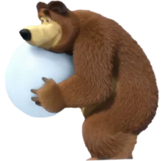 ❄ Bear Masha and the Bear Masha dan Beruang, Beruang, Kartun, Bola Salju, Animasi telegram sticker