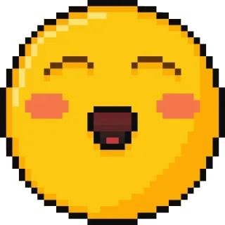 😊 Эмодзи, Смайлик, Счастливый, Пиксель арт, Смайл telegram sticker