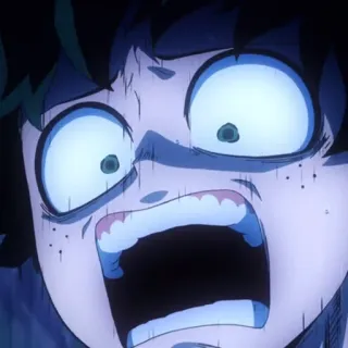 🥦 Izuku Midoriya My Hero Academia anime, my hero academia, izuku midoriya, deku, shocked, scared telegram sticker