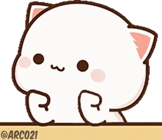 🙄 @ARC021 mignon, chat, autocollant, Peach et Goma, dessin animé, art numérique whatsapp sticker