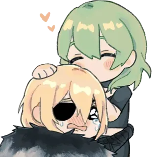 ❤️ Anime, Desenho animado, Abraço, Chibi, Fofo whatsapp sticker