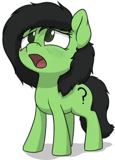 😰 小马, 卡通, 问号, 绿色, 动物, 可爱 telegram sticker