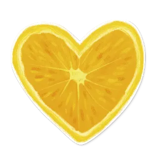 ❤ オレンジ, フルーツ, ハート, 愛, バレンタイン, 柑橘類, 黄色 telegram sticker