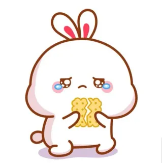 🍼 conejo, triste, llorando, lindo, conejo, roto telegram sticker
