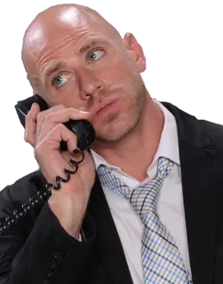 😣 Johnny Sins łysy, mężczyzna, telefon, garnitur, krawat telegram sticker