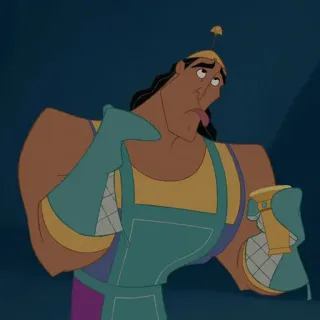 🍂 Kronk The Emperor's New Groove dibujos animados, Disney, personaje, expresión, Kronk, El Emperador y sus Locuras telegram sticker