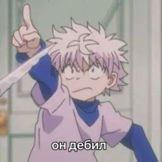 🌟 он дебил Anime, Cartoon, Killua, Hunter x Hunter telegram sticker