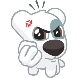 😡 wütend, Cartoon, Bär, Faust, niedlich, Figur telegram sticker