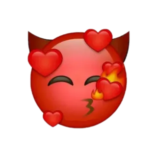 😘 teufel, emoji, herz, liebe, kuss, rot telegram sticker