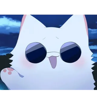 ❤️ cat, sunglasses, cute, white, anime telegram sticker