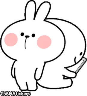 📱 coniglio, cartone animato, carino, telefono, animale, coniglietto telegram sticker