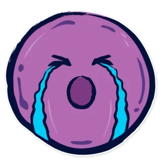 😭 triste, llorando, lágrimas, emoji, expresión, morado, dibujos animados telegram sticker
