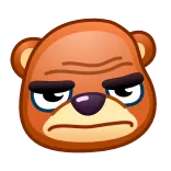 😠 urso, animal, desenho animado, rosto, expressão, rabugento, meme telegram sticker