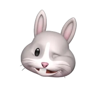 🐰 กระต่าย, สัตว์, อีโมจิ, ขยิบตา whatsapp sticker