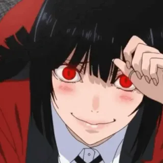 ♣️ Yumeko Jabami Kakegurui Anime, Kakegurui, Yumeko Jabami, Jeux d'argent, École, Yeux rouges, Fille whatsapp sticker