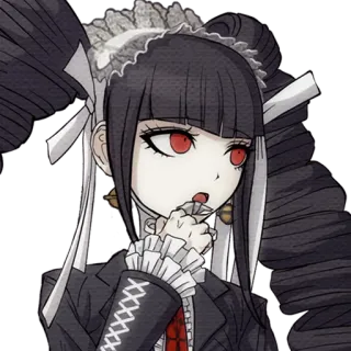 🧐 Celestia Ludenberg Danganronpa Anime, Gothic, Mắt đỏ, Tóc hai bên, Danganronpa telegram sticker