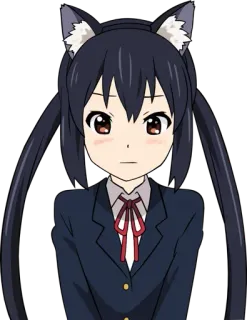 😍 Azusa Nakano K-On! Anime, K-On, Azusa Nakano, Fille chat, Mignon, Manga whatsapp sticker