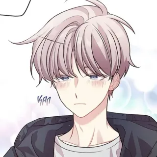 🥺 kam อนิเมะ, มังงะ, น่ารัก, เด็กผู้ชาย, ผมสีอ่อน, ตัวละคร, การ์ตูน telegram sticker