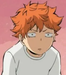 😐 Hinata Shoyo Haikyuu Anime, Haikyuu, Hinata Shoyo, Personaggio, Manga, Divertente, Faccia telegram sticker