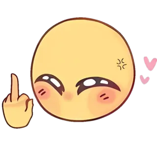 🌝 Emoji, Palec środkowy, Zły, Kreskówka, Emotikon telegram sticker