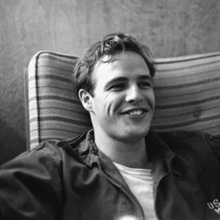 💸 Marlon Brando USMC Марлон Брандо, актер, классика кино, USMC, морской пехотинец, портрет, мужчина telegram sticker