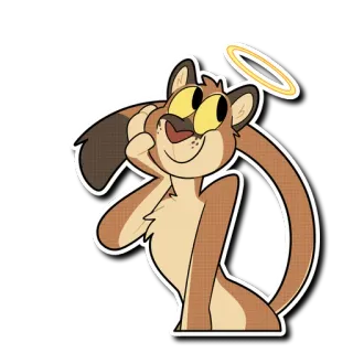 😇 zwierzę, kot, halo, kreskówka telegram sticker