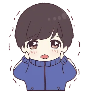 🫣 anime, con trai, dễ thương, chibi, kawaii whatsapp sticker