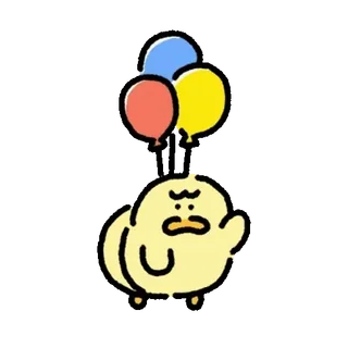 💬 fofo, kawaii, animal, desenho animado, pintinho, pássaro, balões whatsapp sticker