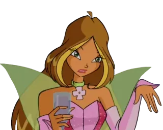 🤦‍♀️ Flora Winx Club fada, desenho animado, animado, asas, magia telegram sticker