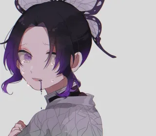 🦋 Shinobu Kocho Demon Slayer Anime, Weinen, Blut, Schmetterling, Demon Slayer telegram sticker