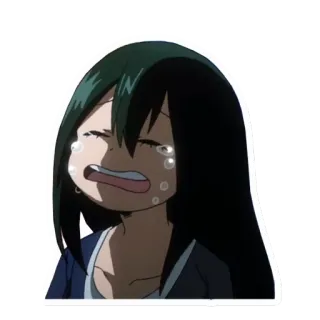 😭 Tsuyu Asui My Hero Academia Tsuyu Asui, My Hero Academia, Anime, Manga, Płacz, Płaczący, Smutny, Łzy telegram sticker