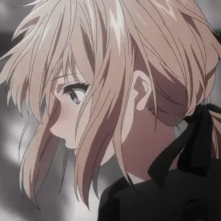 ☺️ Violet Evergarden anime, girl, sad, character, portrait telegram sticker