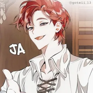 🍷 JA Anime, Masculino, Personagem, Expressão telegram sticker