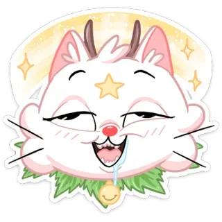 🤤 Katze, Tier, süß, lustig, Stern, sabbern telegram sticker