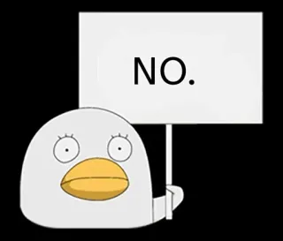 🙅‍♂ NO. duck, no, sign, cartoon, animal telegram sticker