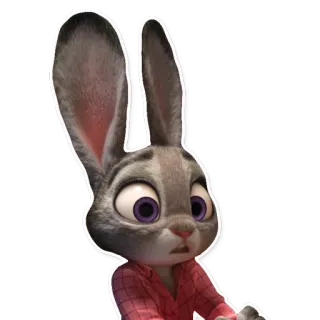 😮 Judy Hopps Zootopia lapin, police, mignon, lapinou, dessin animé whatsapp sticker