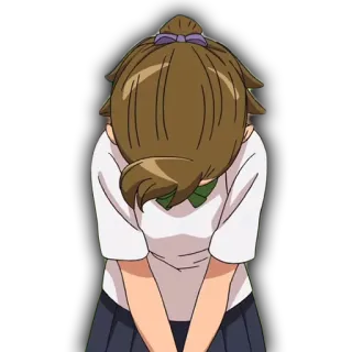💥 Anime, Anak sekolah, Membungkuk, Minta maaf, Gadis, Kartun, Malu telegram sticker