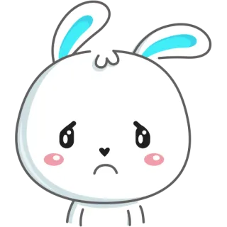 😕 Hase, Kaninchen, süß, traurig, kawaii, Tier, Cartoon telegram sticker