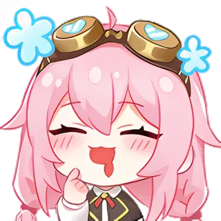 😋 Anime, Fofo, Cabelo rosa, Óculos, Kawaii, Chibi telegram sticker