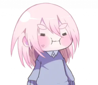 😠 Anime, Kartun, Stiker, Chibi, Karakter, Rambut pink telegram sticker