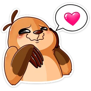 ❤️ kukang, lucu, hati, cinta, hewan, kartun telegram sticker