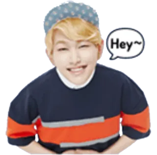 🖐 Hey~ мультфильм, стикер, приветствие, пузырь речи, улыбка whatsapp sticker