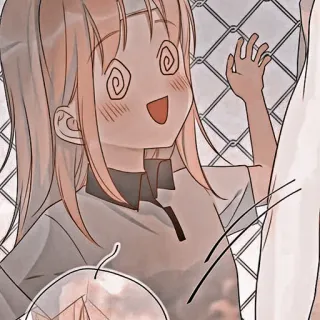 🦔 dziewczyna anime, kreskówka, słodkie, śmieszne, zakręcone oczy, wyraz twarzy telegram sticker