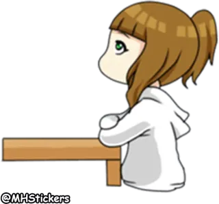 ⌚️ @MHStickers sticker, girl, cartoon, anime telegram sticker