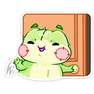 👋 słodkie, kreskówka, chomik, zwierzę, naklejka, drzwi telegram sticker