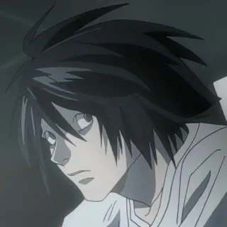 🍎 L Lawliet Death Note Death Note, L, Anime, Mangá, Detetive telegram sticker