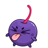 😝 ciliegia, frutta, lingua, cartone animato, aspro, divertente, adesivo telegram sticker