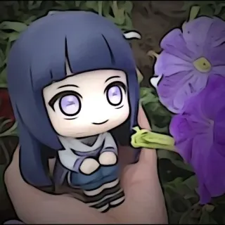 💎 Hinata Hyuga Naruto anime, naruto, hinata hyuga, kawaii, chibi, flowers telegram sticker