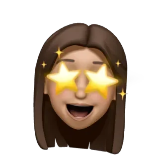 ❤️ Emoji, Rosto, Estrela, Brilho, Mulher, Pessoa, Expressão whatsapp sticker