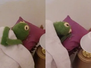 🛌 Kermit Kermit la rana, durmiendo, cama, relajante telegram sticker